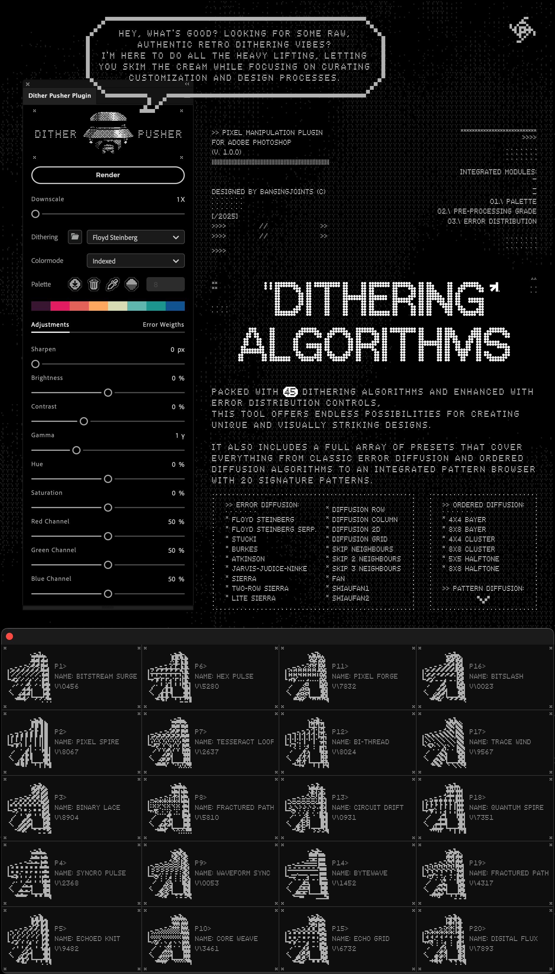Dithering Algorithms Adobe Photoshop