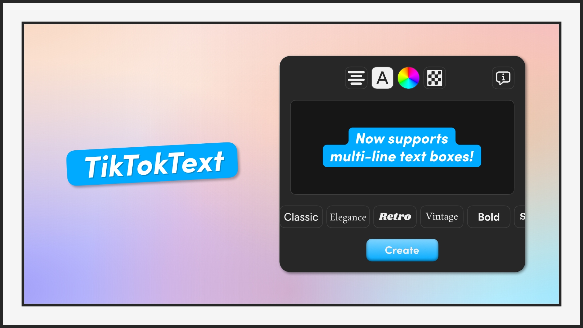 Now supports multi-line text boxes